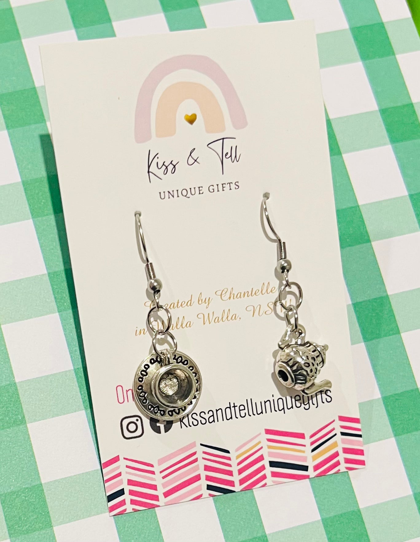 Teapot & Cup Dangle Earrings