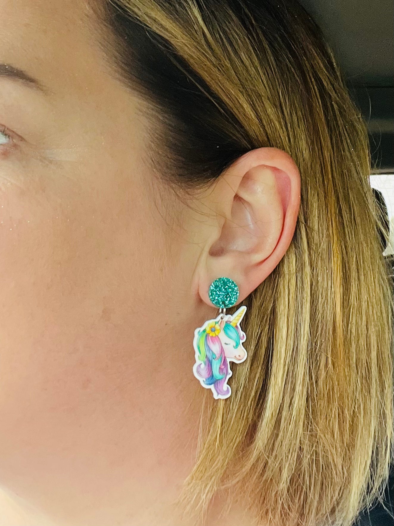 Pretty Unicorn Dangle Earrings