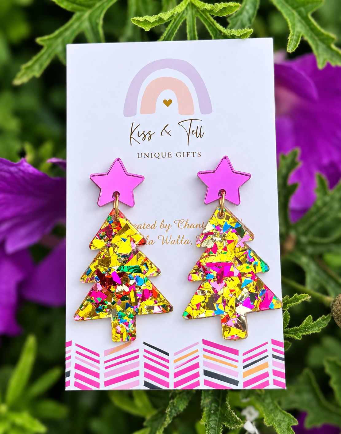 NEW Glitter Christmas Tree Dangle Earrings