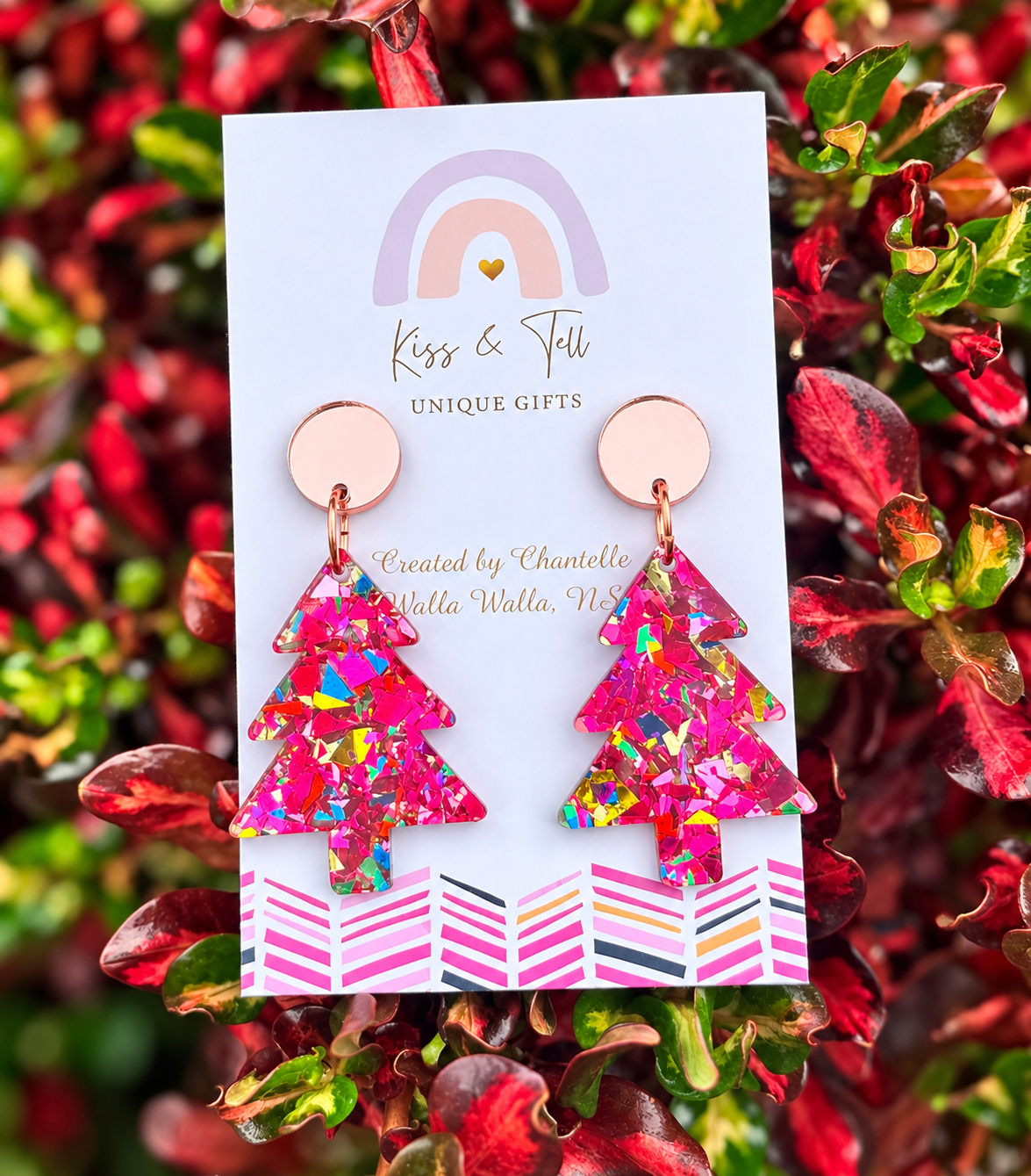 NEW Glitter Christmas Tree Dangle Earrings