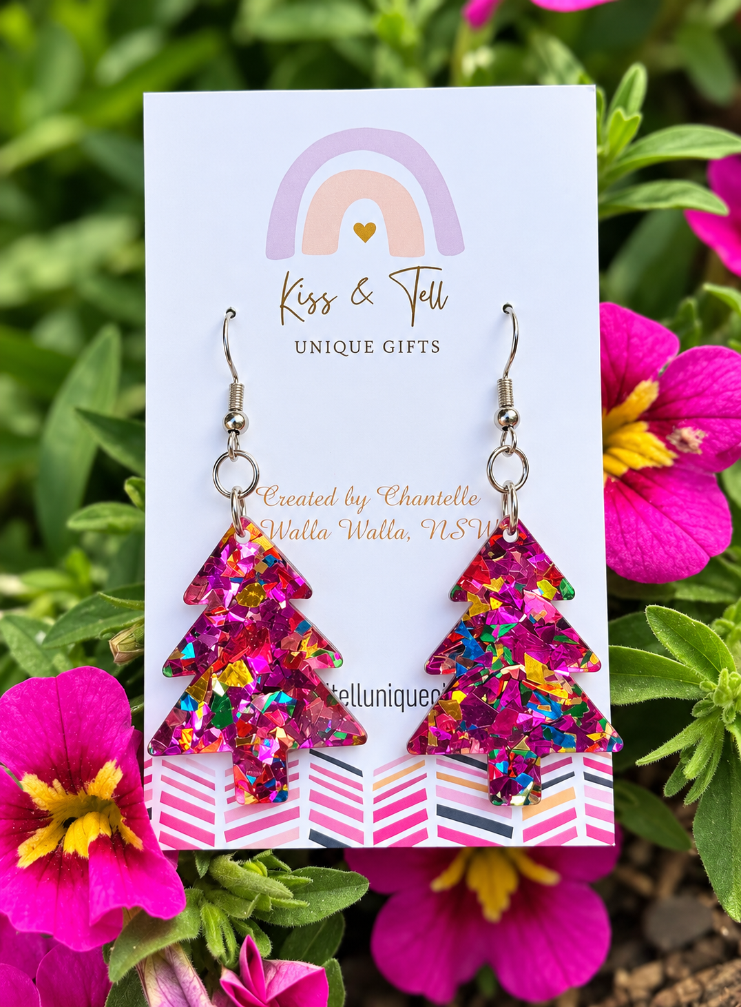 NEW Glitter Christmas Tree Dangle Earrings