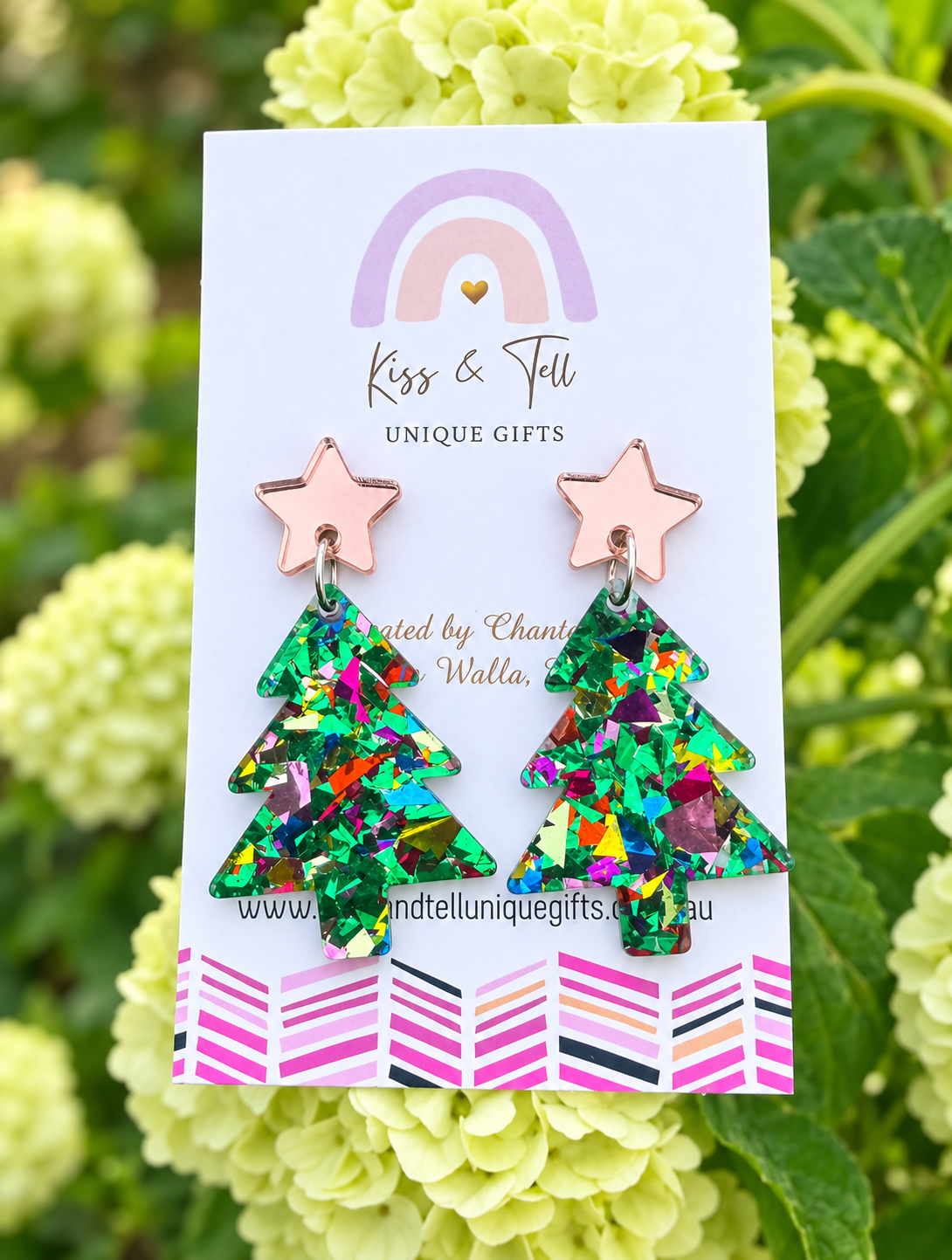 NEW Glitter Christmas Tree Dangle Earrings