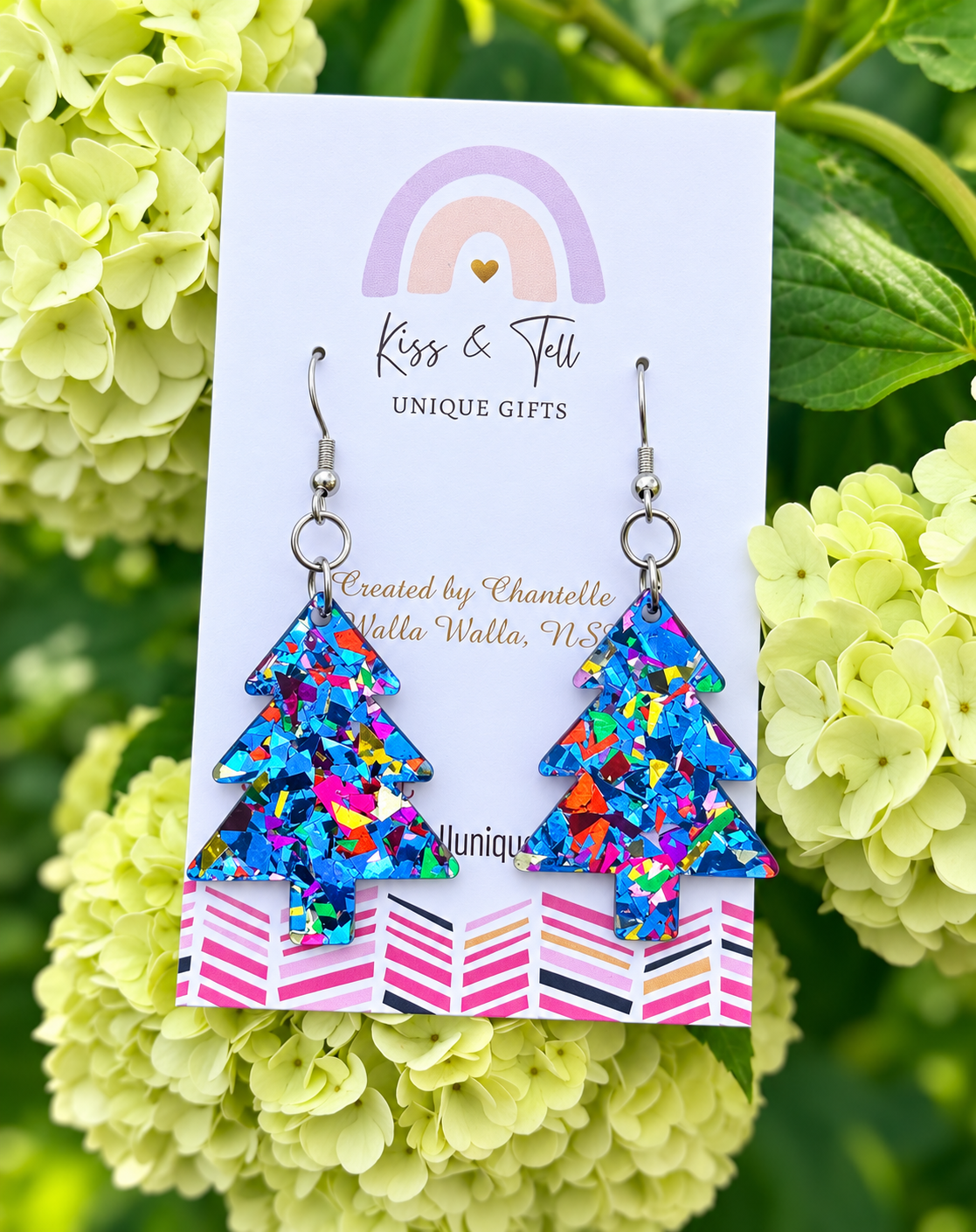 NEW Glitter Christmas Tree Dangle Earrings