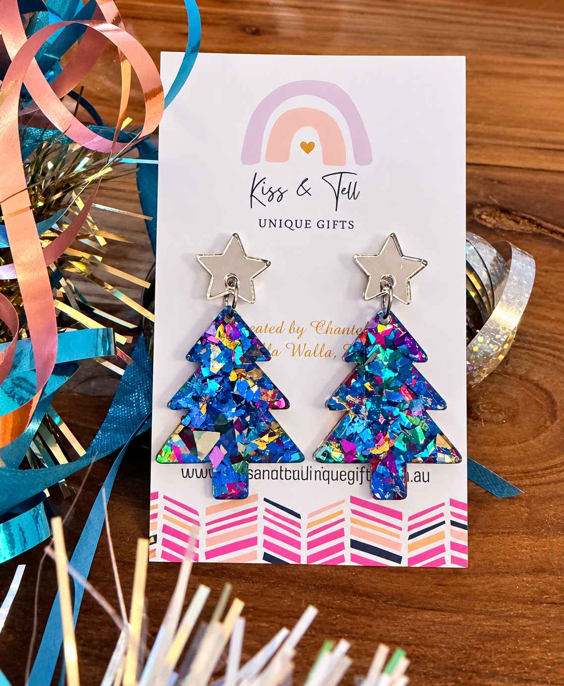 NEW Glitter Christmas Tree Dangle Earrings