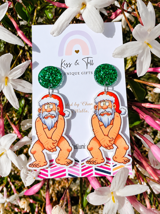 * SALE *  Cheeky Santa Dangle Earrings