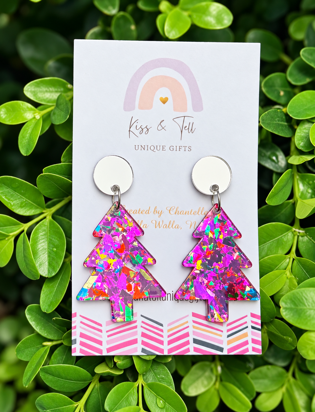 NEW Glitter Christmas Tree Dangle Earrings