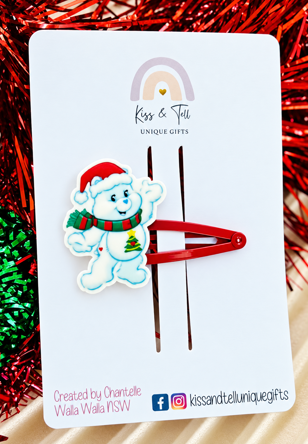 Christmas Care Bears Hair Clips