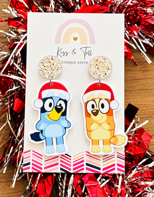 Christmas Bluey & Bingo Dangle Earrings