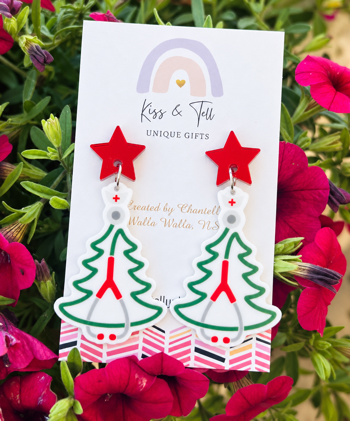 Medical Christmas Tree Dangle Earrings