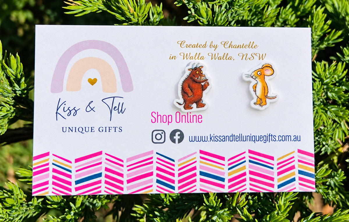 Gruffalo and Mouse Stud Earrings