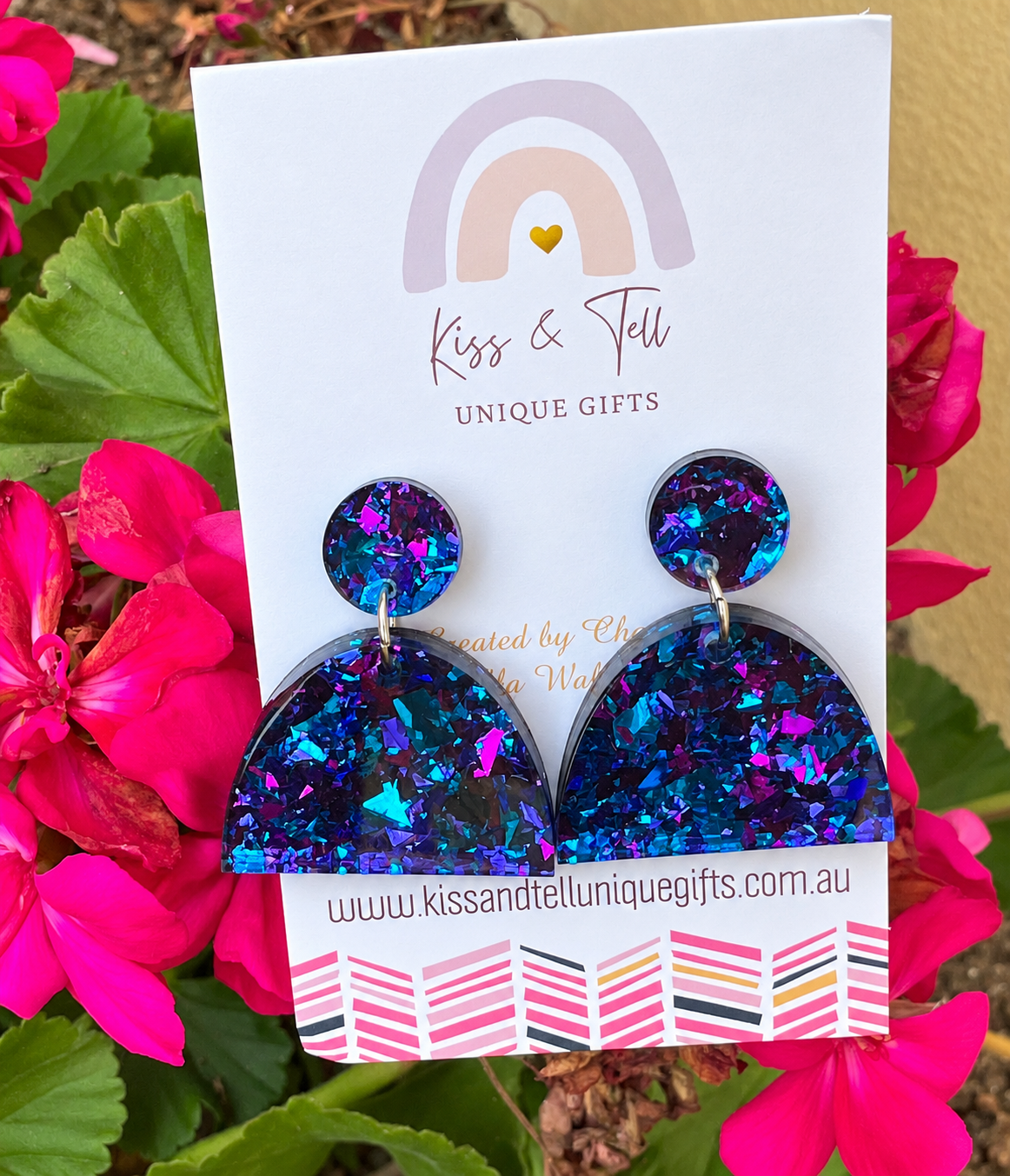 Midnight Blue Acrylic Dangle Earrings