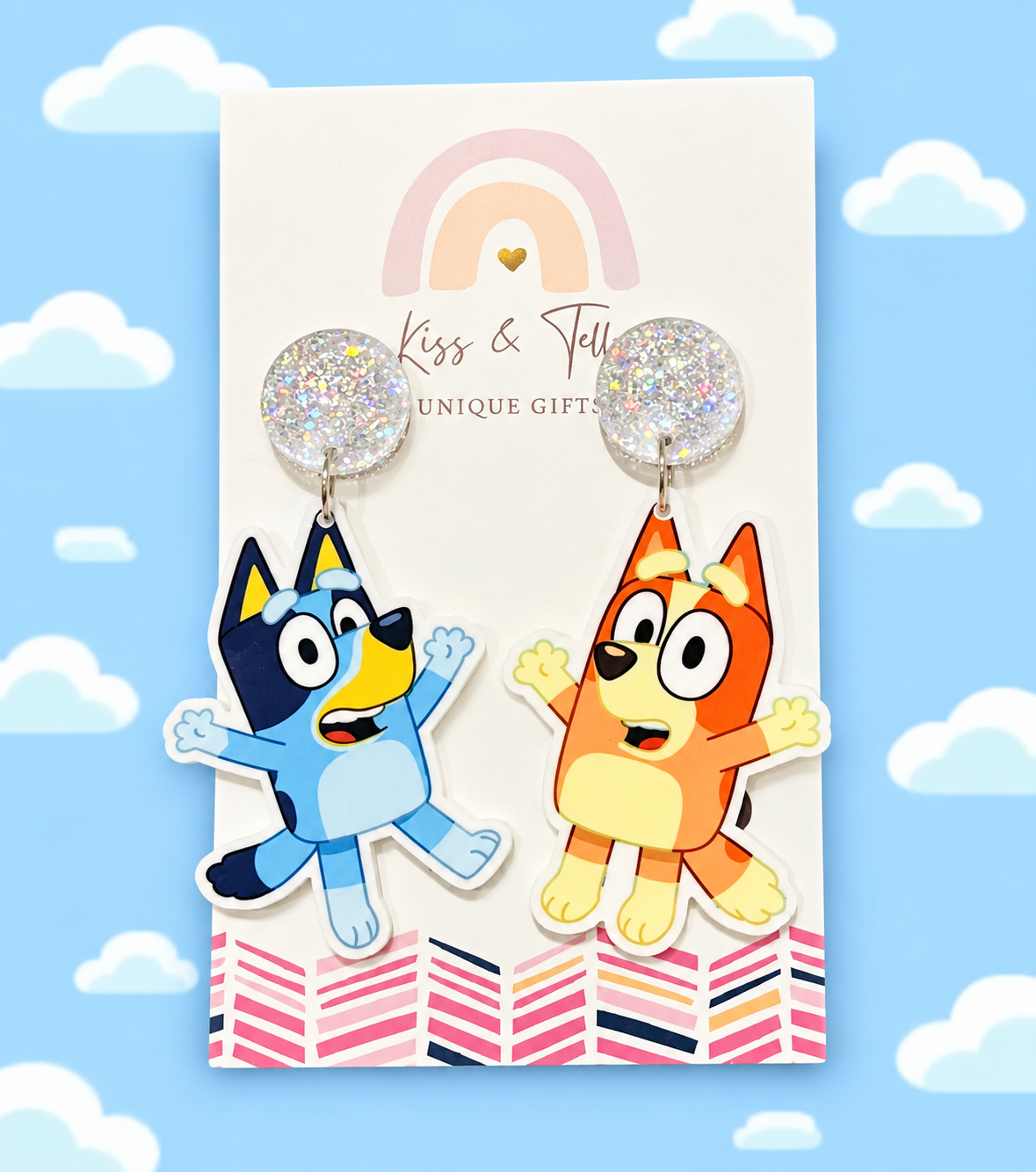 Bluey & Bingo Jumping Dangle Earrings