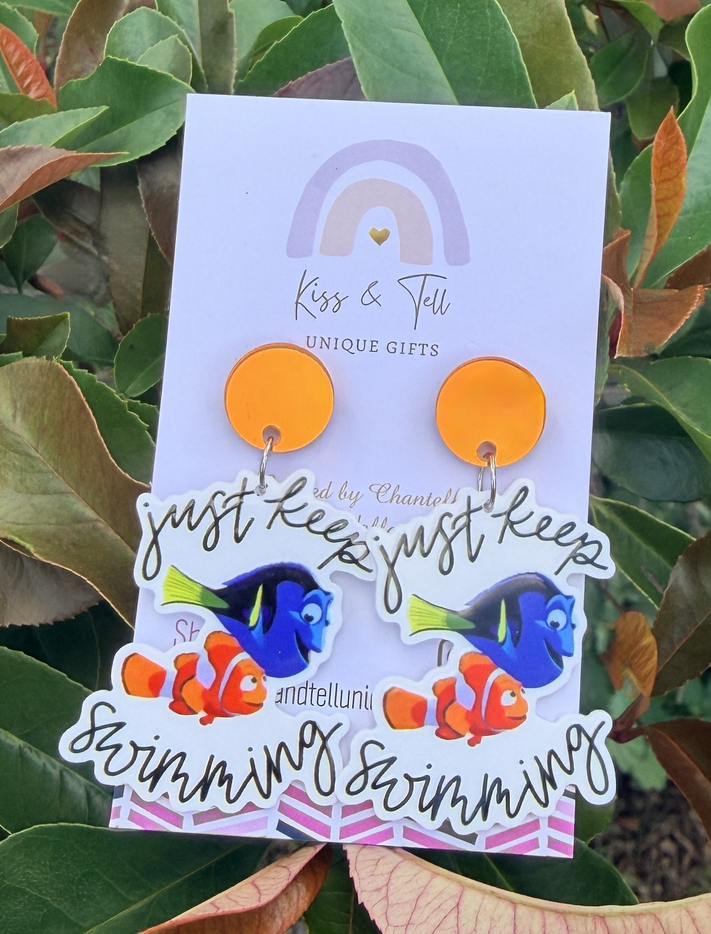 “Just Keep Swimming” Dangle Earrings