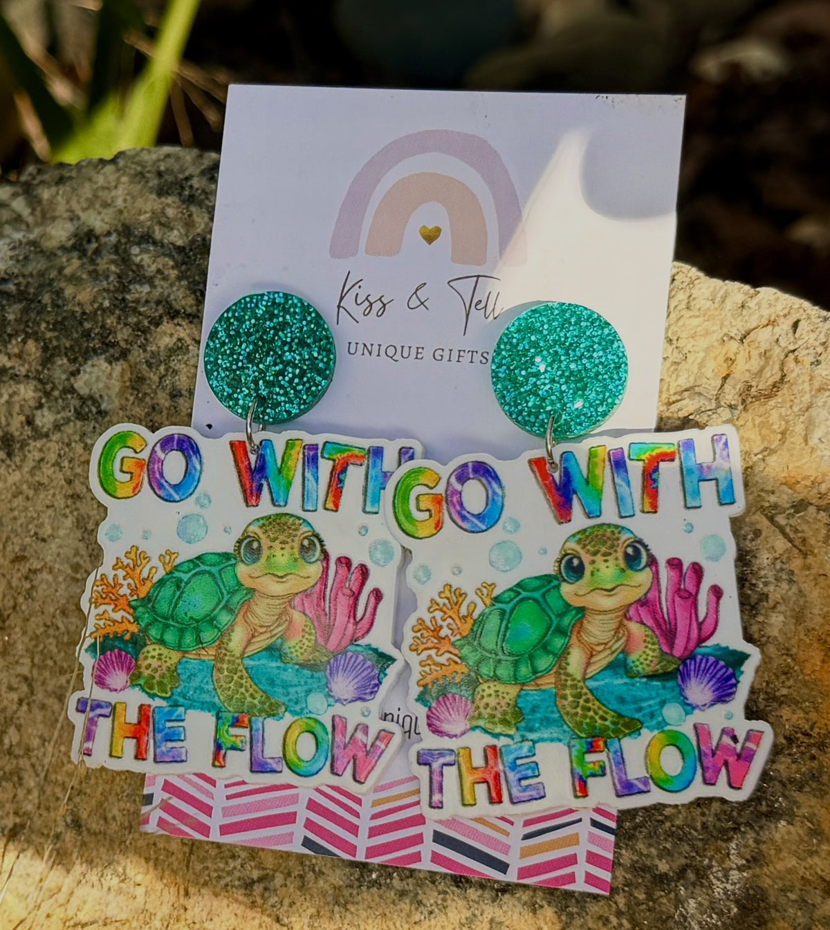 "Go with the Flow" Turtle Dangle Earrings