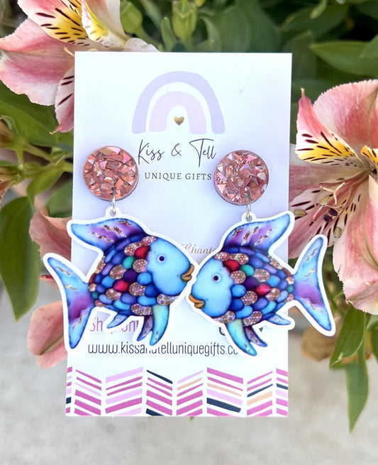 Rainbow Fish Dangle Earrings