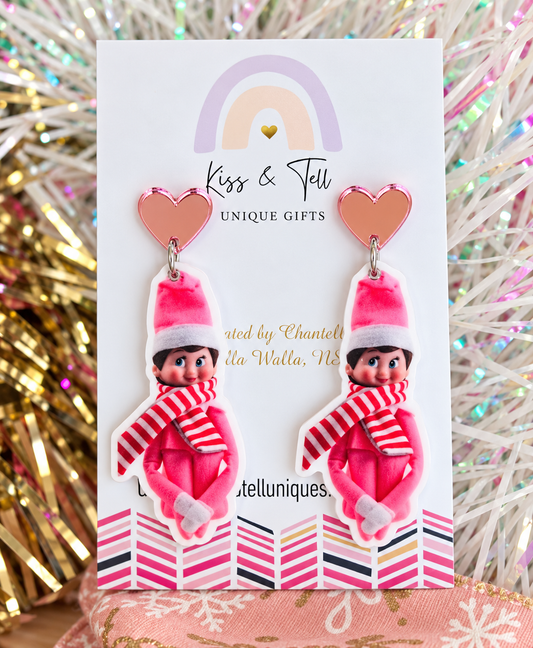 Pink Elf Dangle Earrings