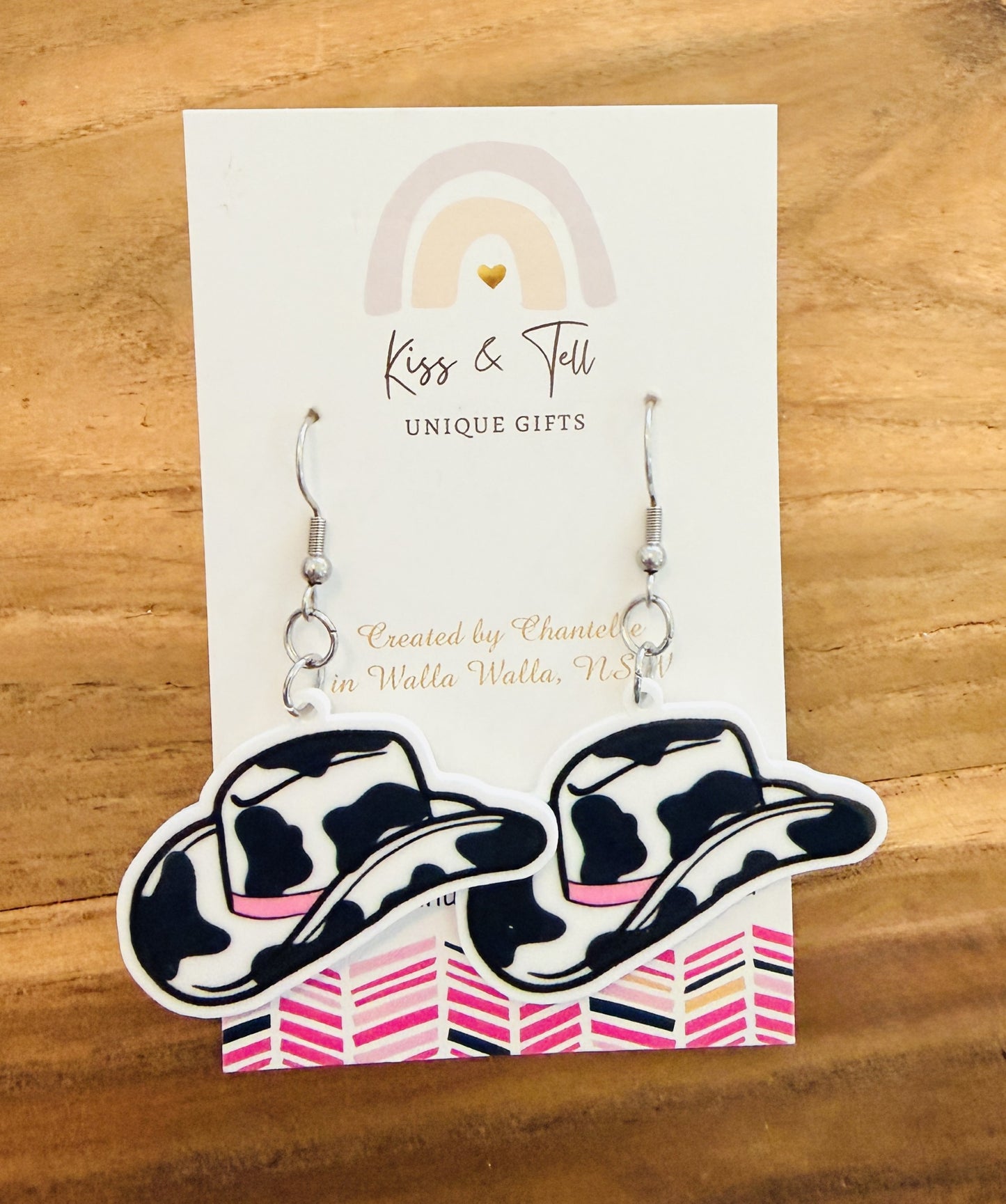 Cowgirl Hat Dangle Earrings
