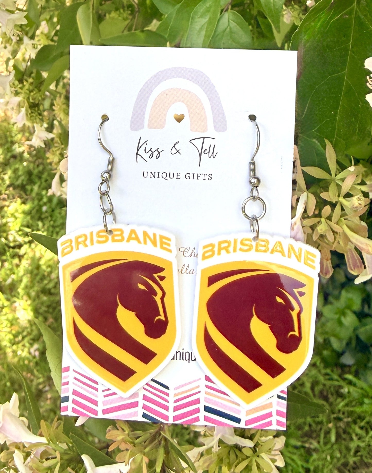 NRL Brisbane Broncos Team Dangle Earrings
