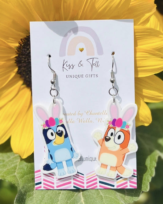 Easter Bluey & Bingo Dangle Earrings