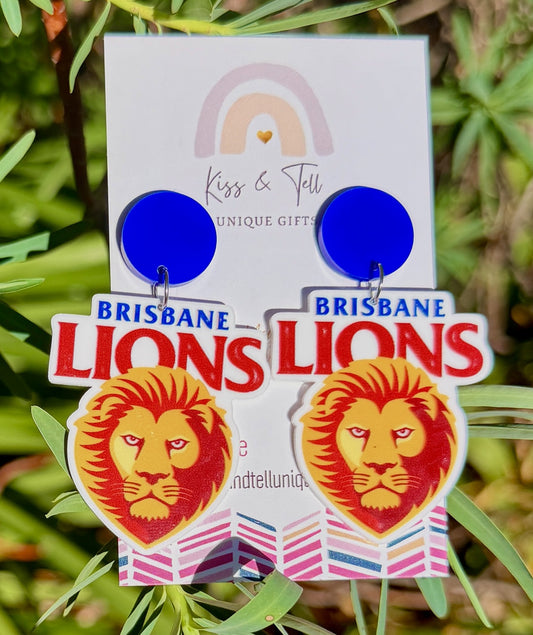 AFL Lions Team Dangle Earrings
