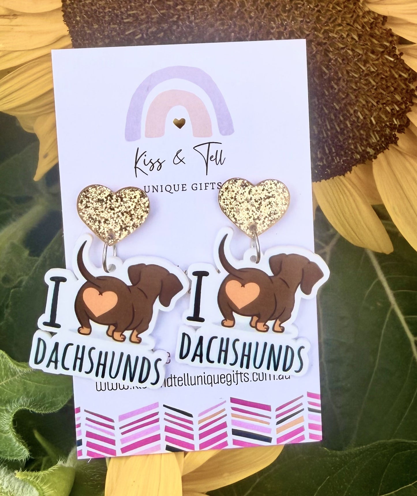 I love Dachshunds Dangle Earrings