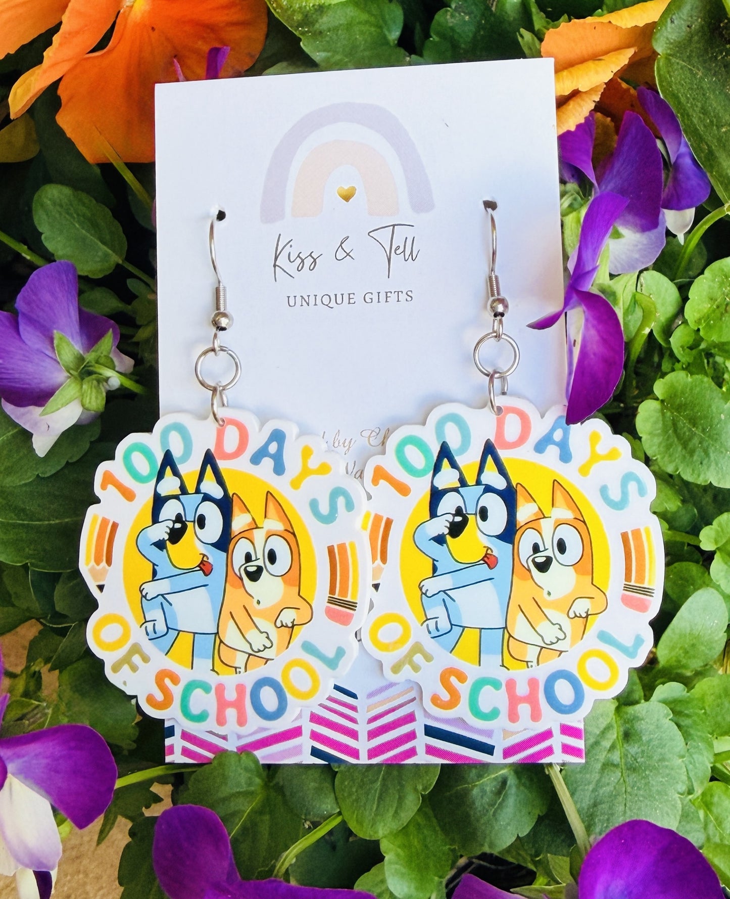 "100 Days of School" Dangle Earrings