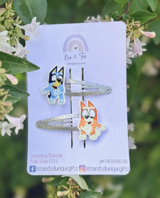 Bluey & Bingo Flossing Hair Clip Set