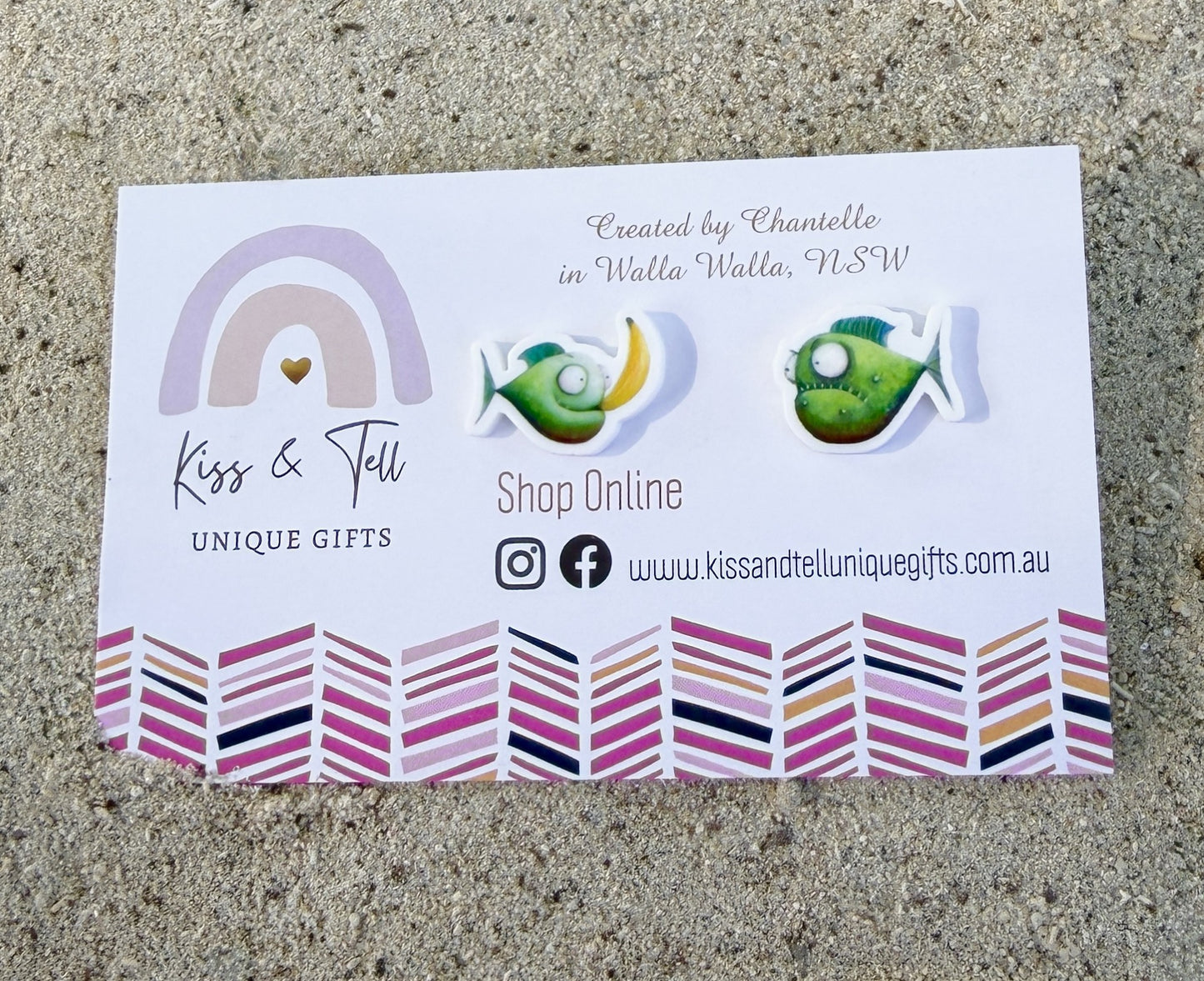Piranhas Book Stud Earrings