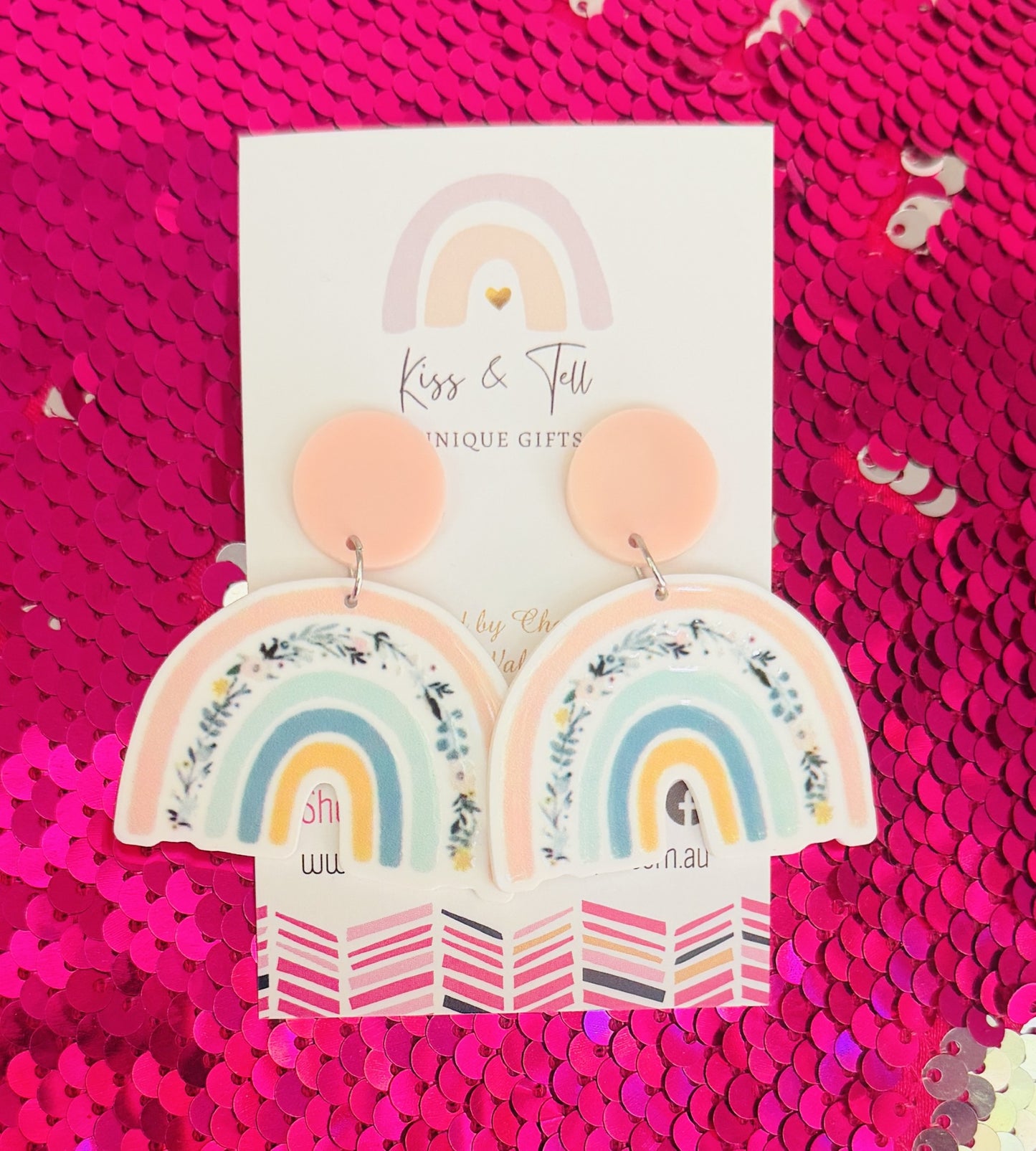 Floral Rainbow Dangle Earrings