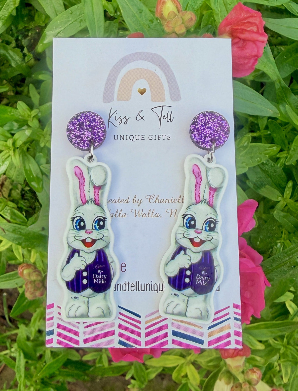 Cadbury Chocolate Bunny Dangle Earrings