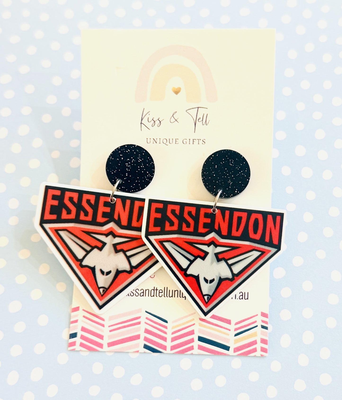 AFL Bombers Team Dangle Earrings