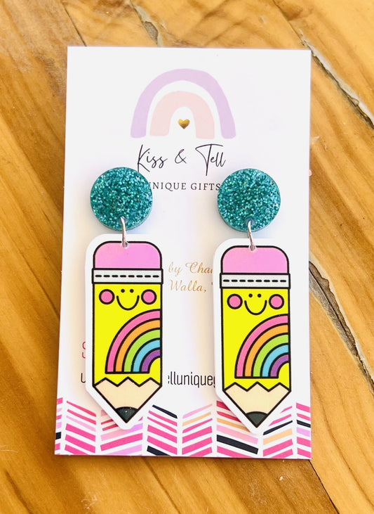Cute Pencil Dangle Earrings