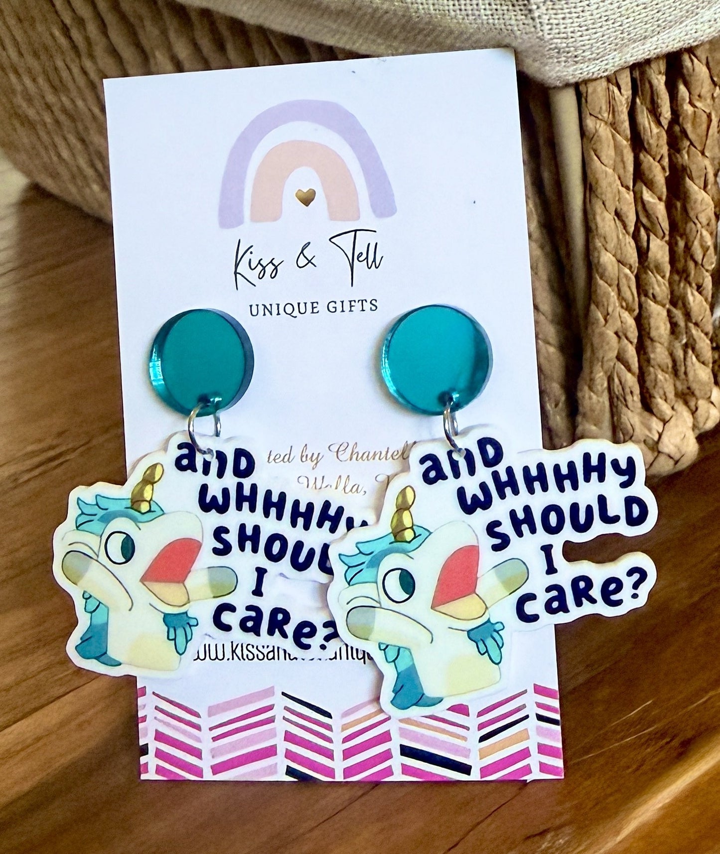 Unicorse (Bluey Puppet) Dangle Earrings
