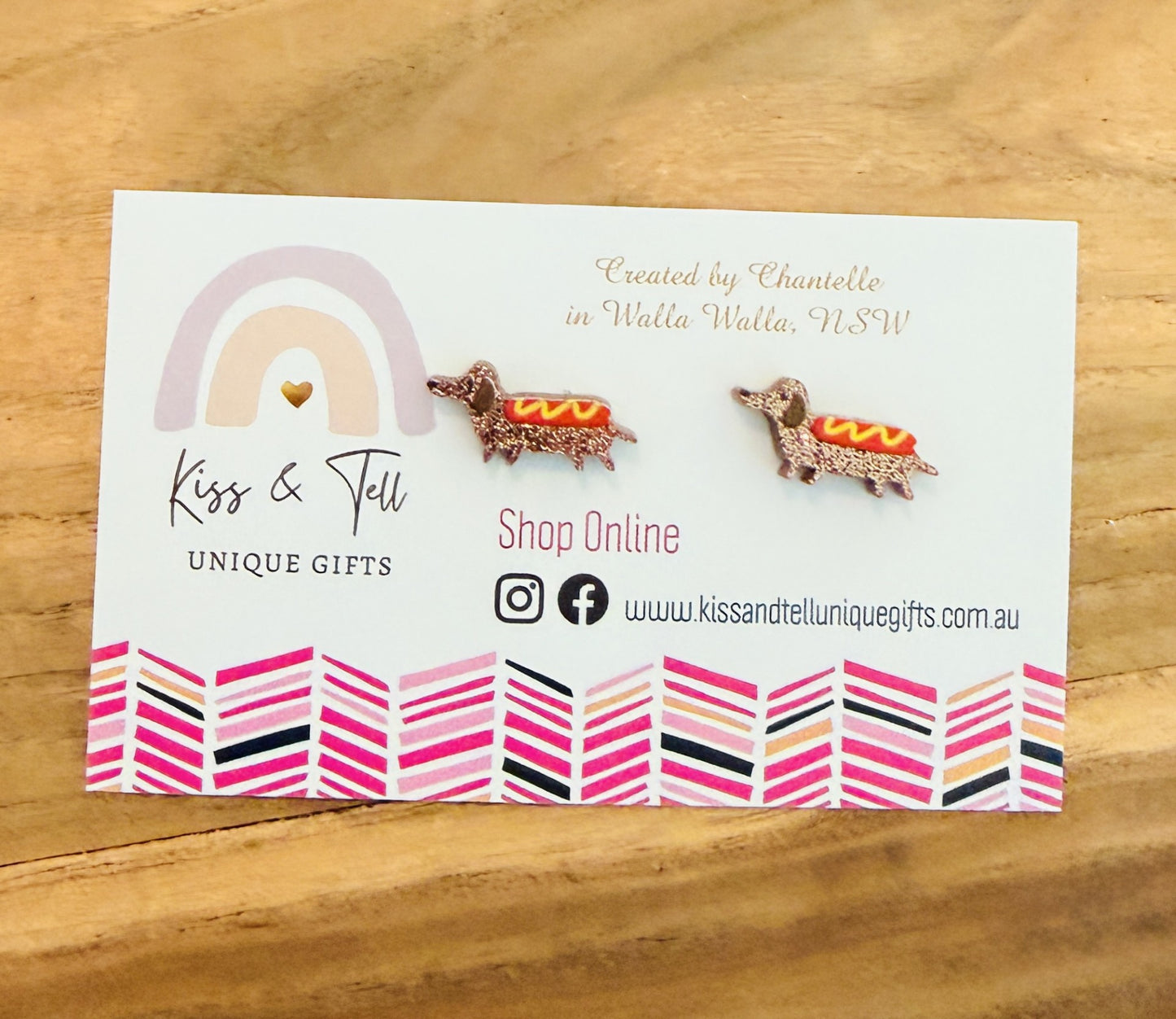 Sausage Dog Acrylic Stud Earrings