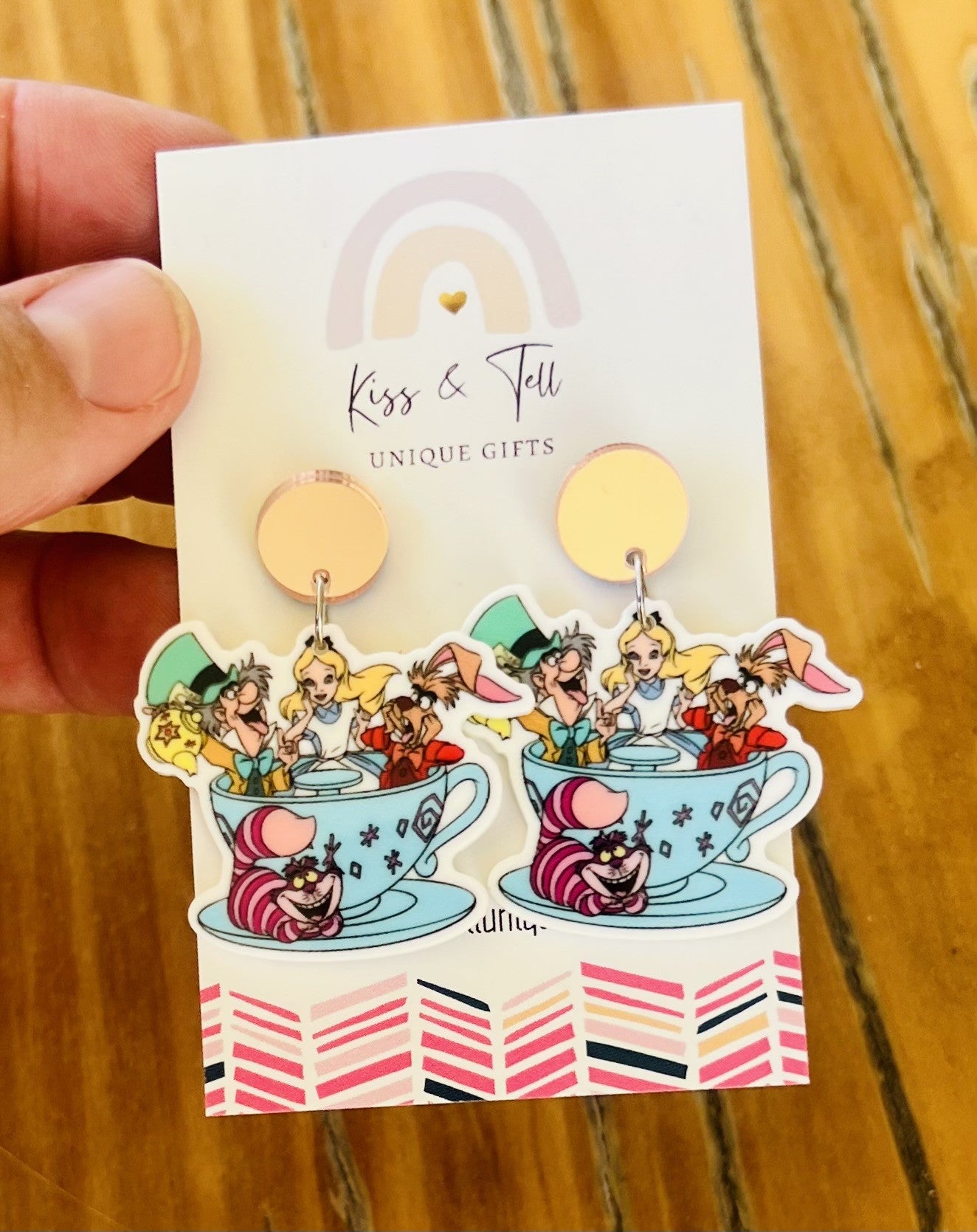 Alice in Teacup Dangle Earrings