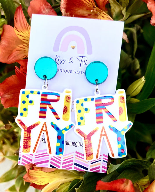 Colourful FRIYAY Dangle Earrings