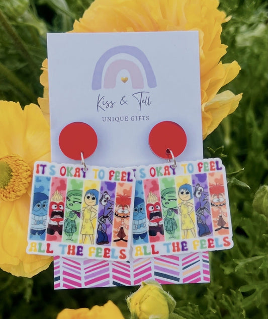 Inside Out Movie Dangle Earrings