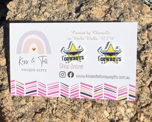NRL Cowboys Team Stud Earrings