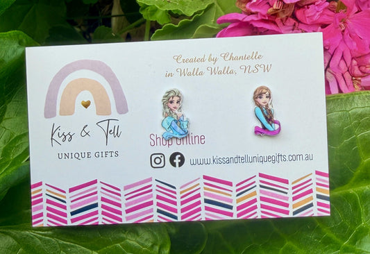 Frozen Elsa & Anna Stud Earrings