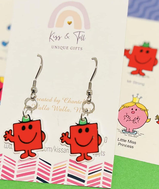 Mr Strong Book Character Dangle Earrings