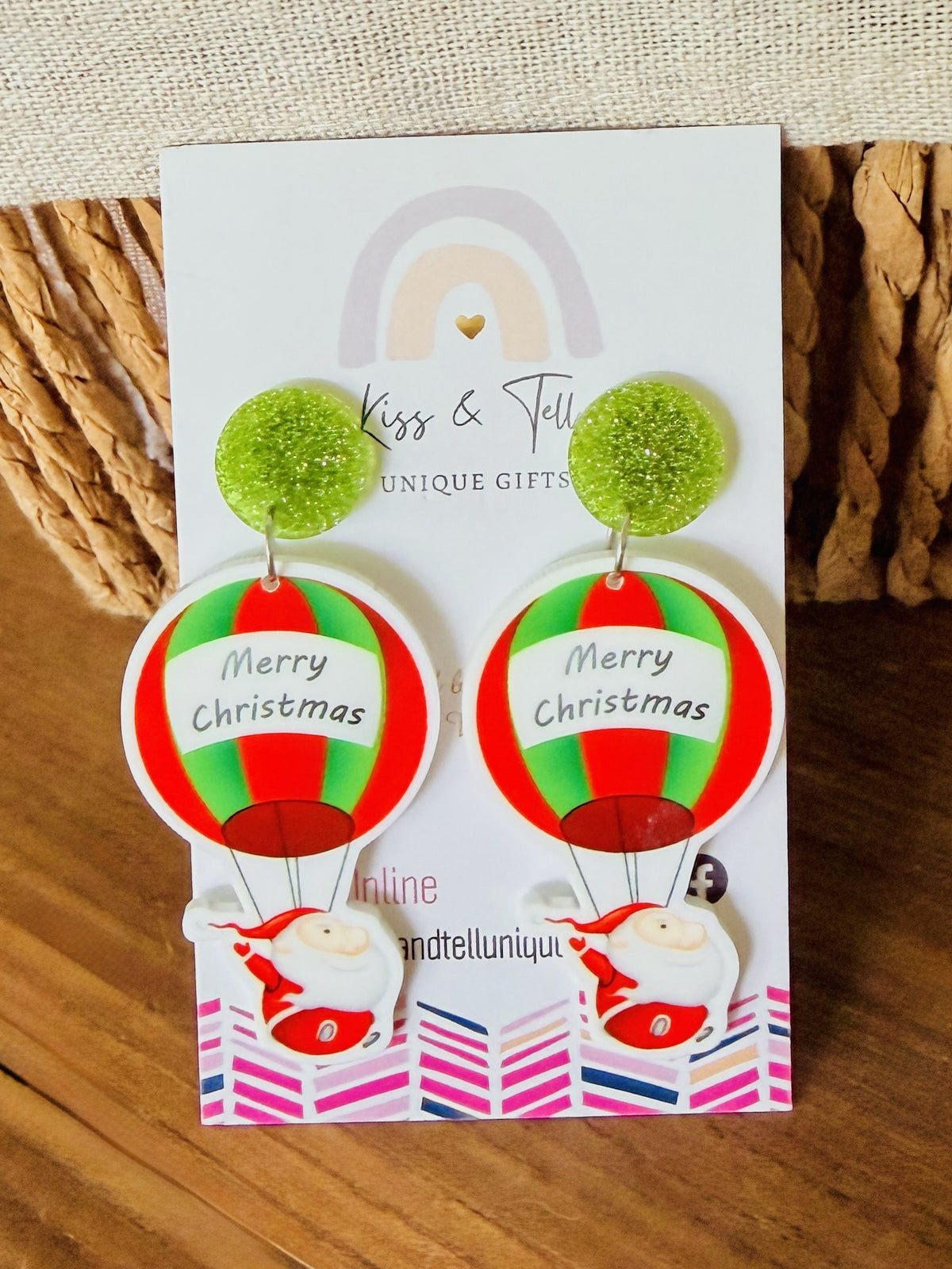 * SALE *  Santa Parachute Dangle Earrings
