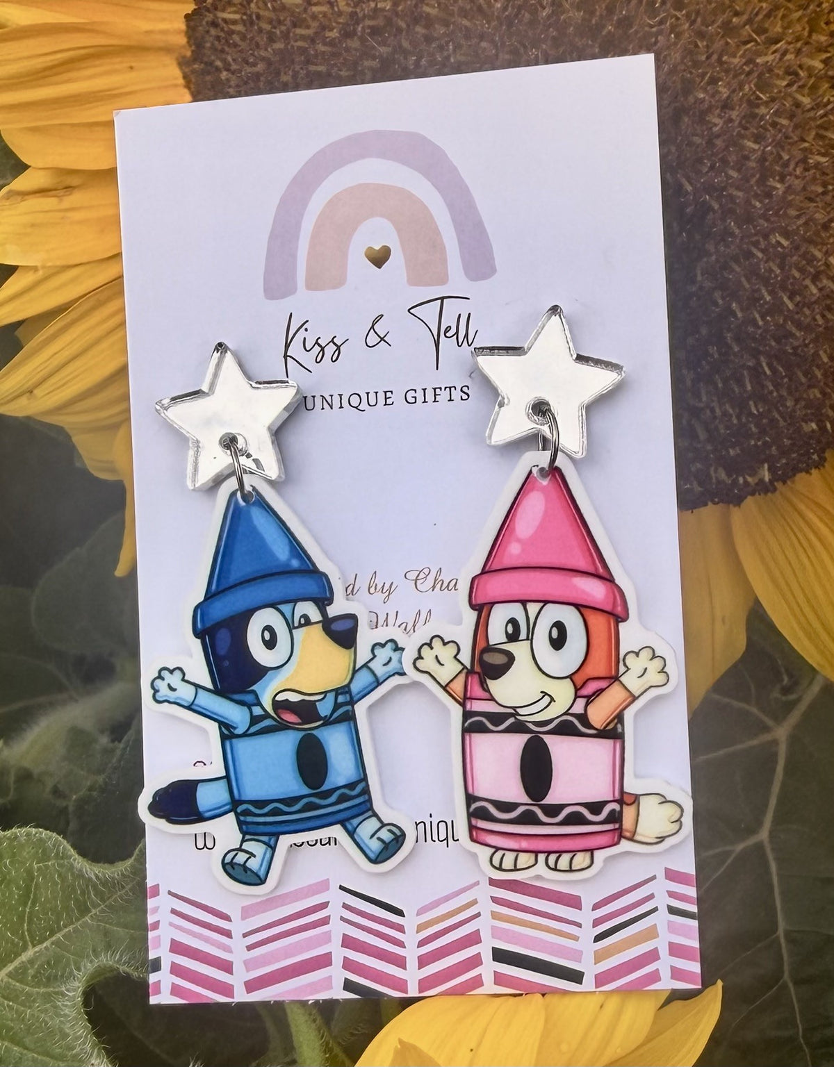 Bluey & Bingo Crayons Dangle Earrings