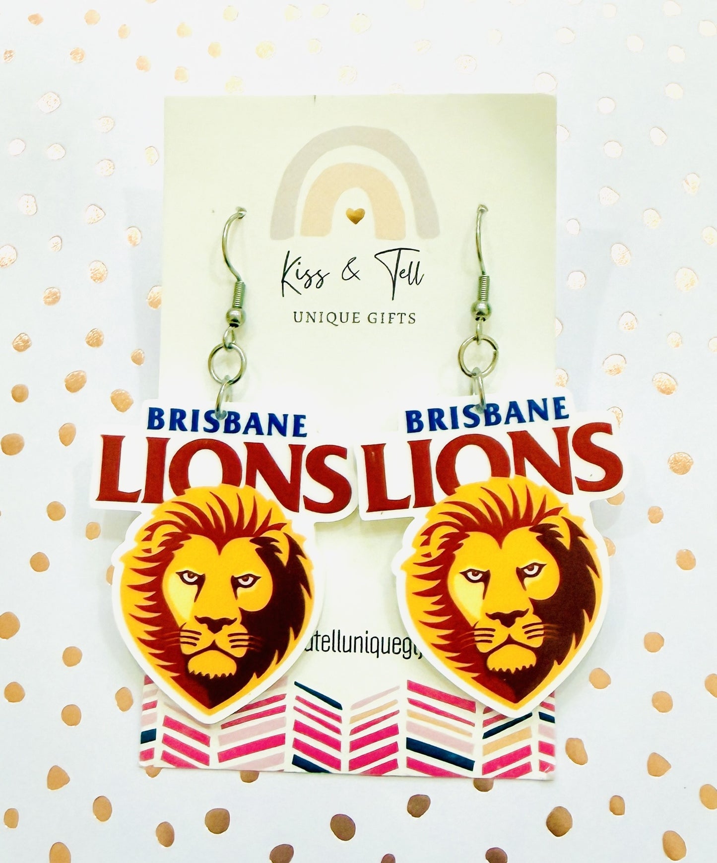 AFL Lions Team Dangle Earrings