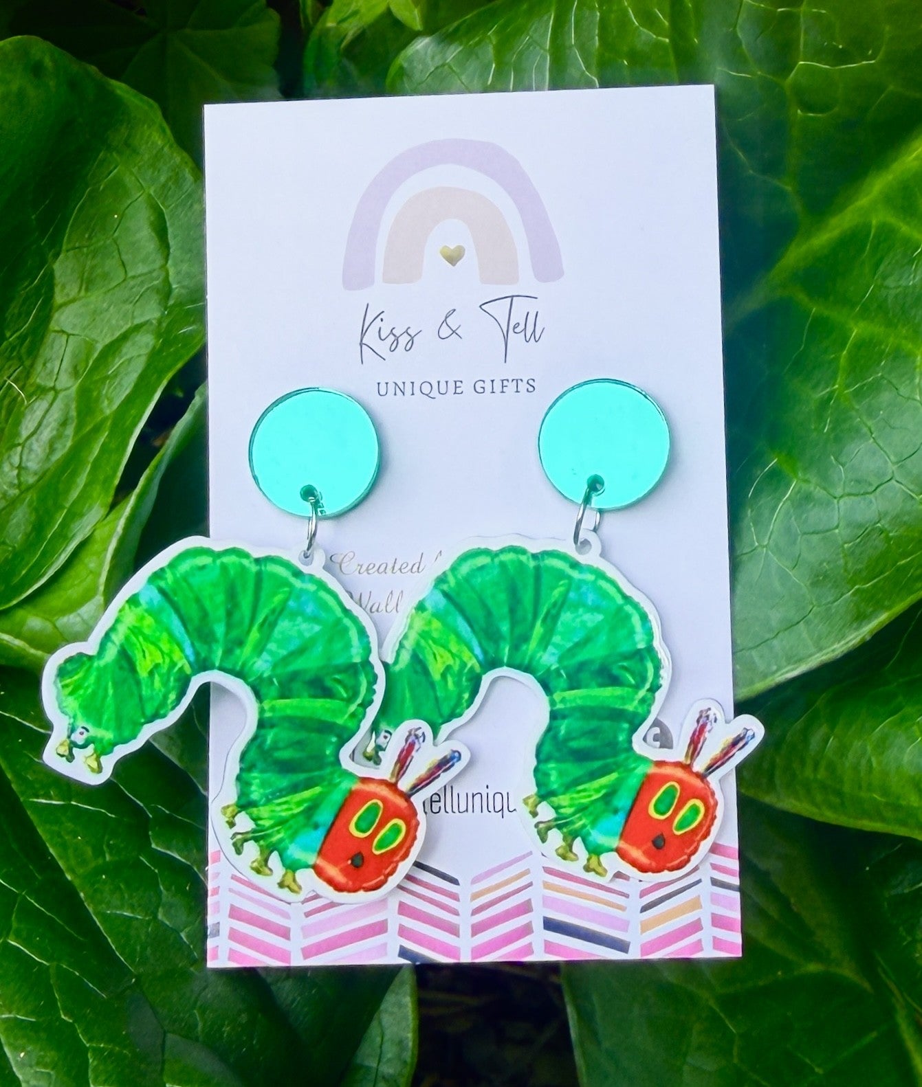 Caterpillar & Butterfly Dangle Earrings