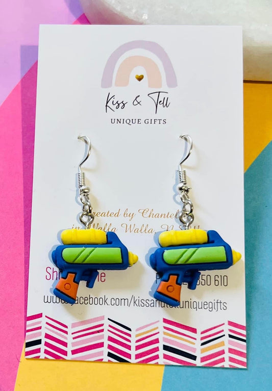 Water Pistol Dangle Earrings