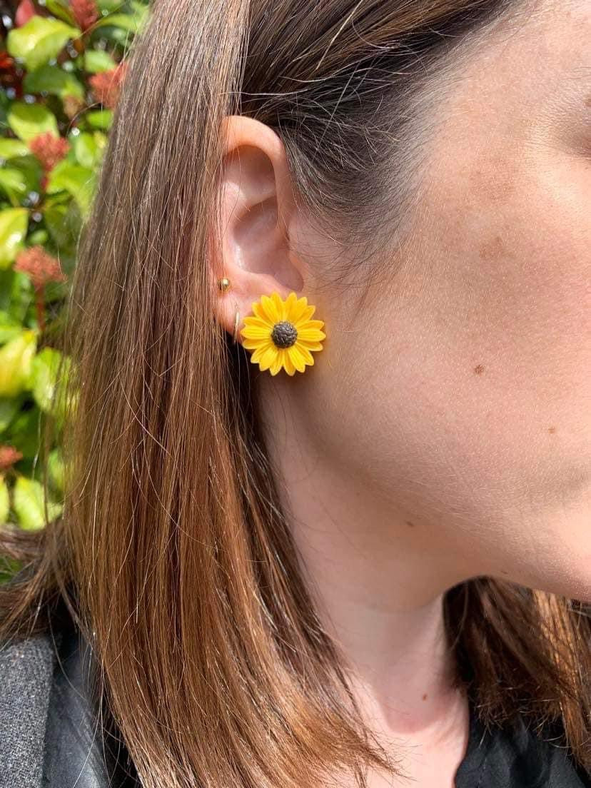 Large Daisy Stud Earrings