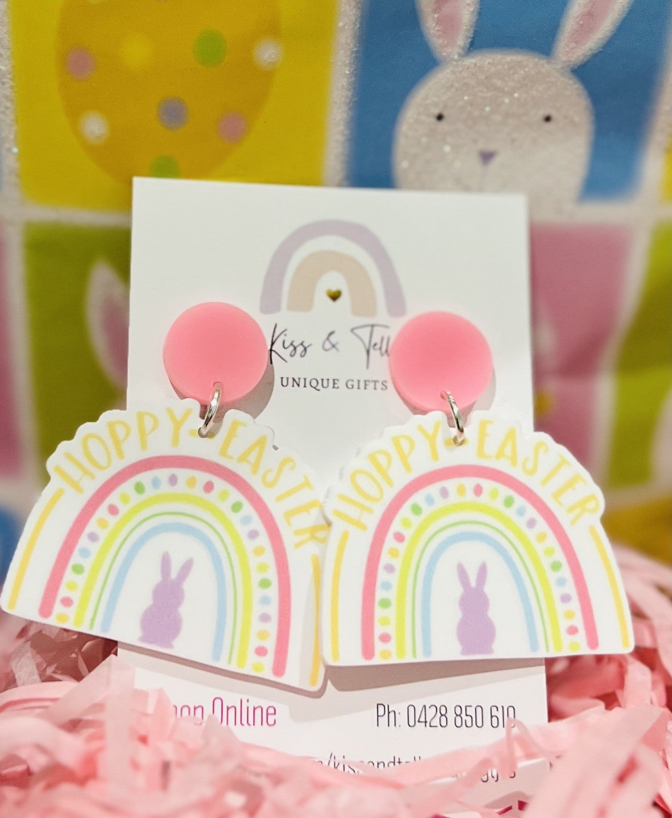 Hoppy Easter Rainbow Dangle Earrings