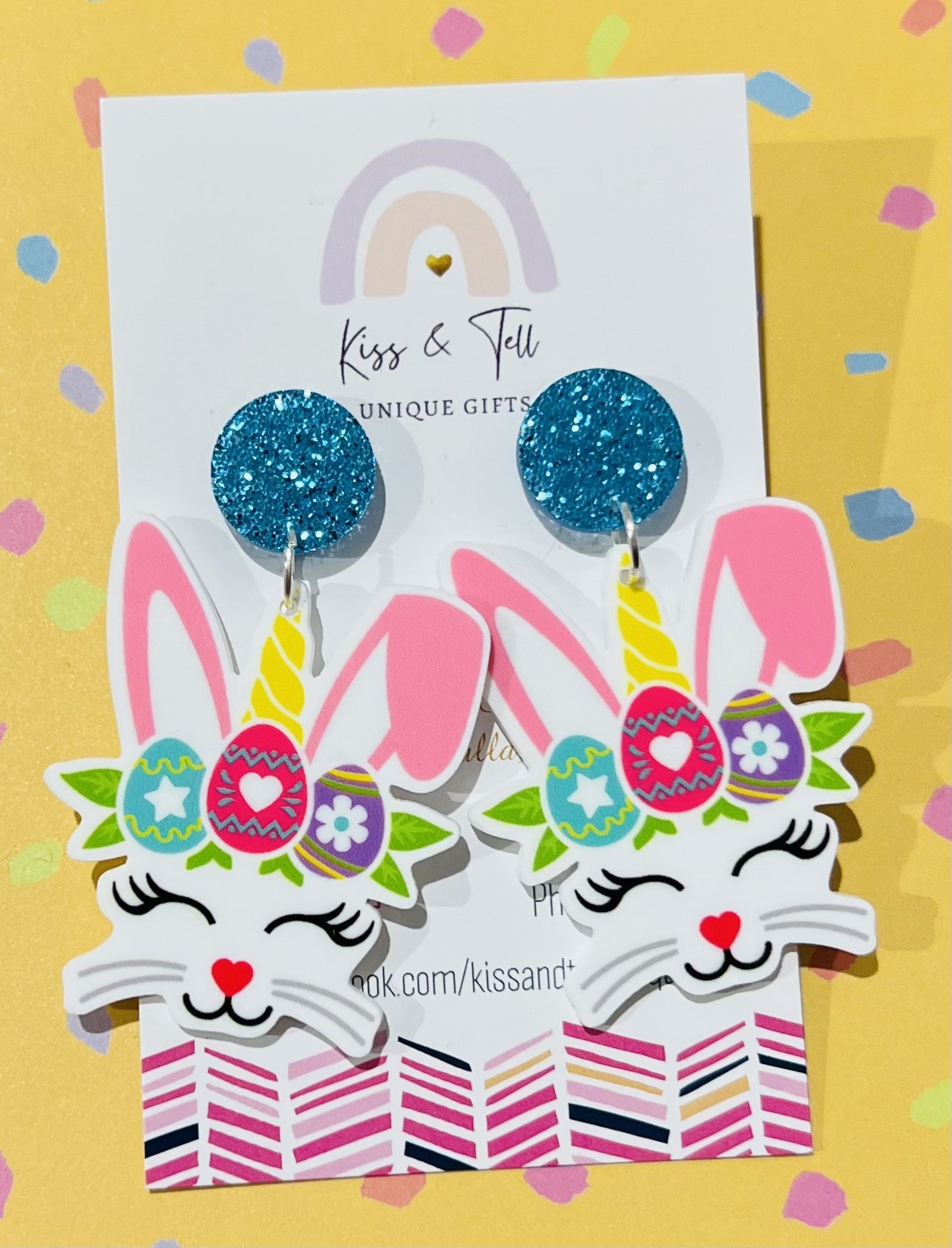 * SALE * Unicorn Easter Bunny Dangle Earrings