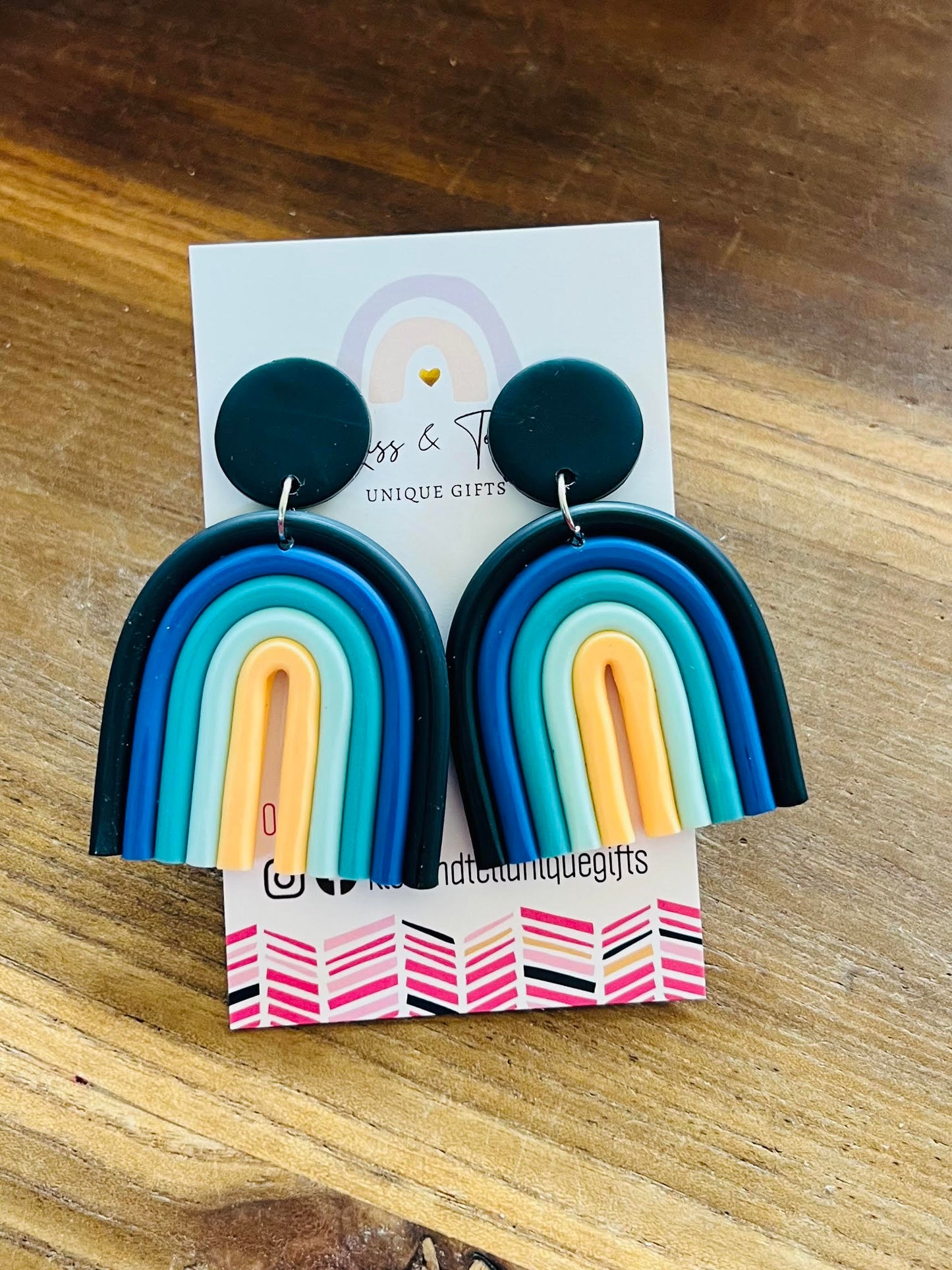 Charcoal Rainbow Drop Earrings