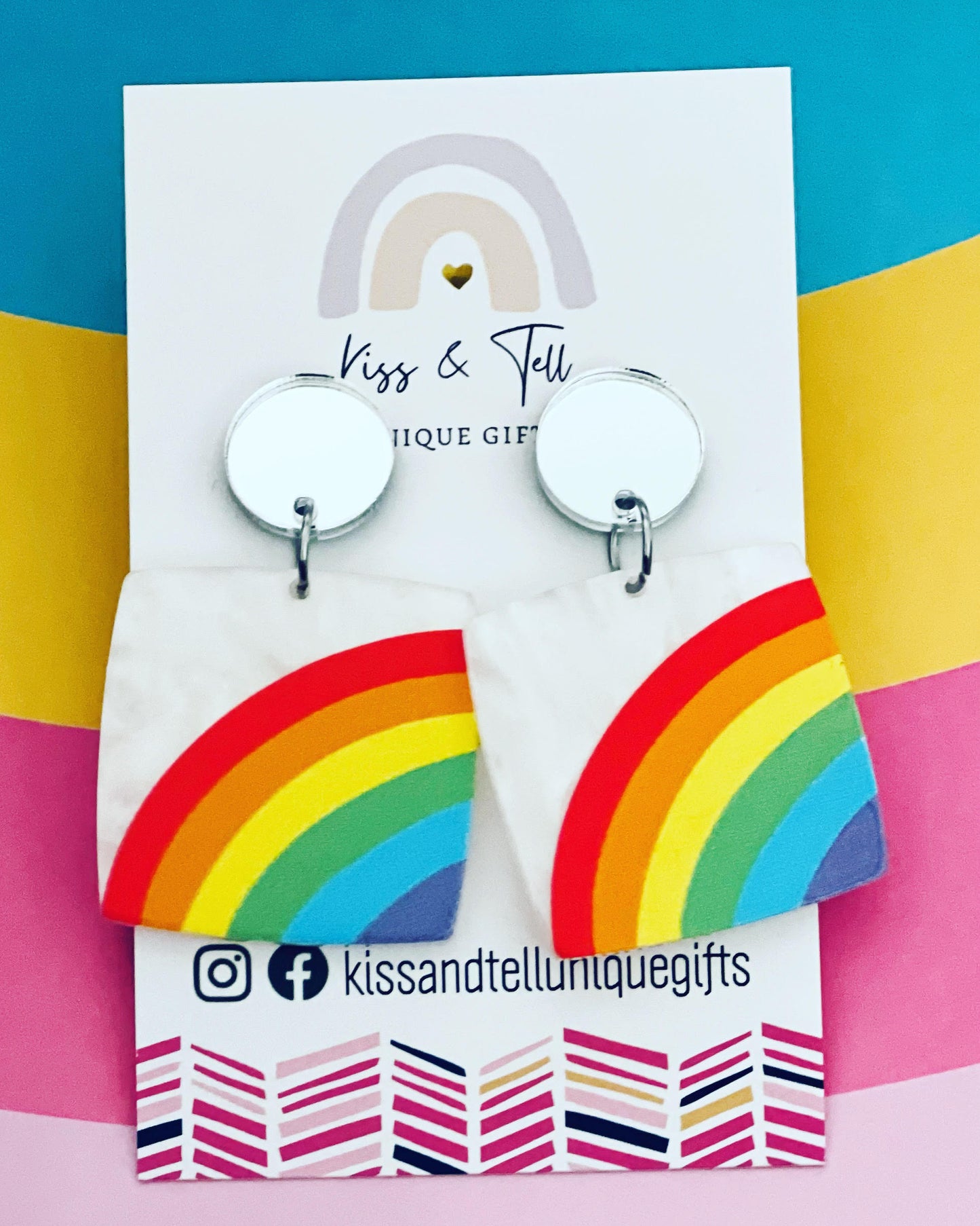 Acrylic Rainbow Drop Earrings